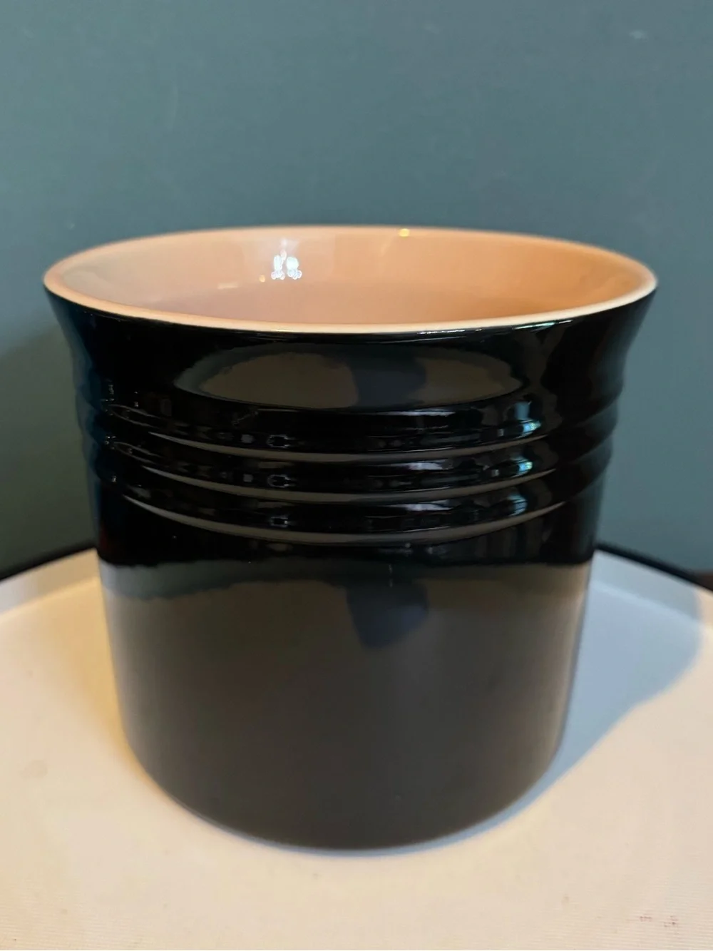 Large Le Creuset Stoneware Utensil Holder Crock - Black